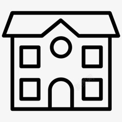 美国别墅住宅楼家庭住宅住宅图标高清图片