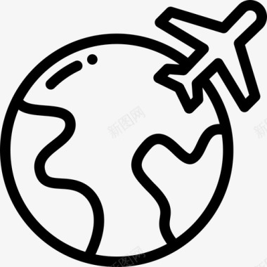 世界航空9直线图标图标