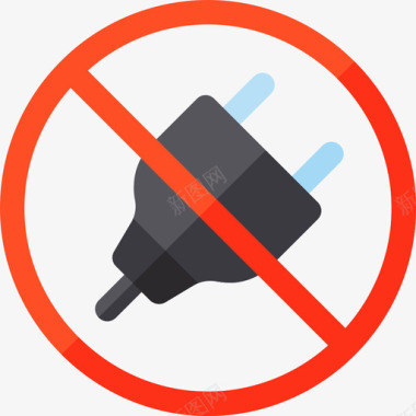 禁止堆放无插头信号和禁止3平坦图标图标