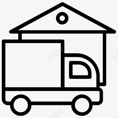 送货卡车送货上门送货服务送货车图标图标