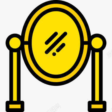 镜子5户黄色图标图标