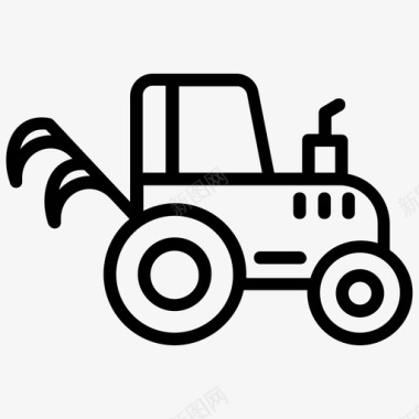 耕耘机耕作拖拉机农机图标图标