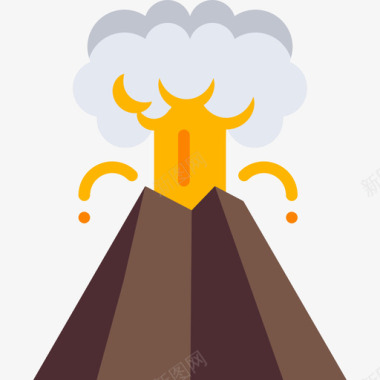 表情符号火山旅行地点表情符号2平坦图标图标