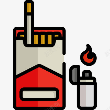 手拿香烟香烟业余爱好3线颜色图标图标