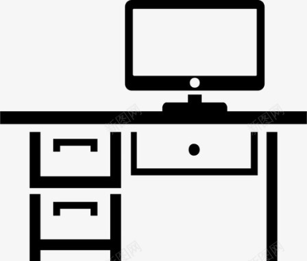 办公电脑样机办公桌电脑办公室图标图标