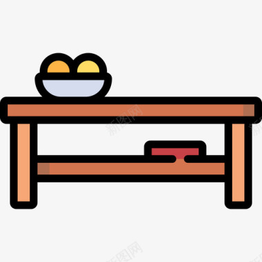 桌摆咖啡桌家具47线性颜色图标图标