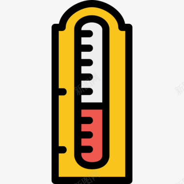 寒假冲刺班温度计寒假2线性颜色图标图标