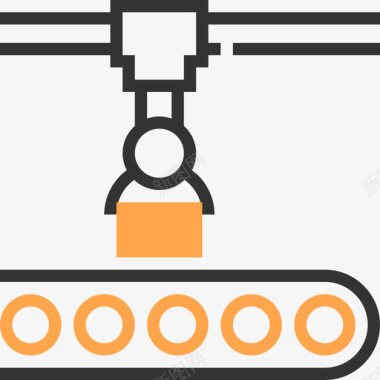 黄色机械臂黄色阴影机械输送机图标图标