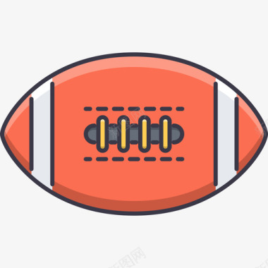 橄榄球运动器材5彩色图标图标