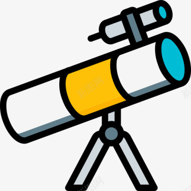 望远镜54号太空望远镜线性彩色图标图标