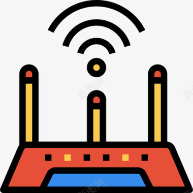 物联网路由器物联网24线颜色图标图标