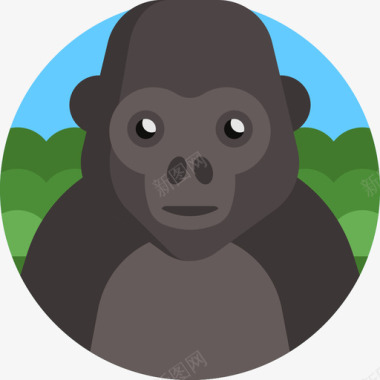 猩猩大猩猩野生动物14公寓图标图标