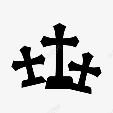 十字架坟墓十字架死人图标图标