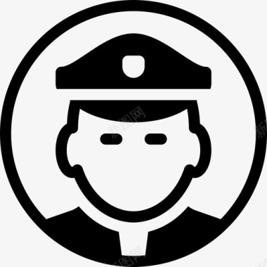 警察帽子安全图标图标