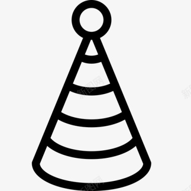 生日帽圆锥形装饰图标图标
