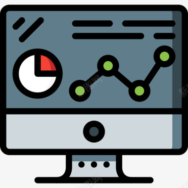 办公电脑样机电脑办公设备2线颜色图标图标