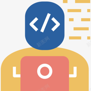 程序员web开发5平面图标图标