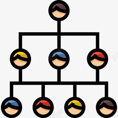 结构骨架层级结构人力资源10线性颜色图标图标