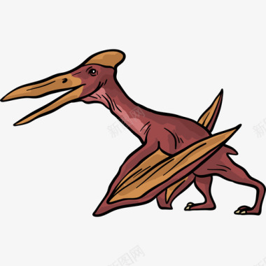 翼龙恐龙颜色图标图标