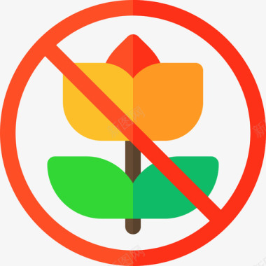 采花禁止采花信号和禁令3平图标图标