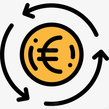 金融图标插画欧元金融50线性颜色图标图标