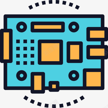 盔甲主板主板机器人17线性颜色图标图标