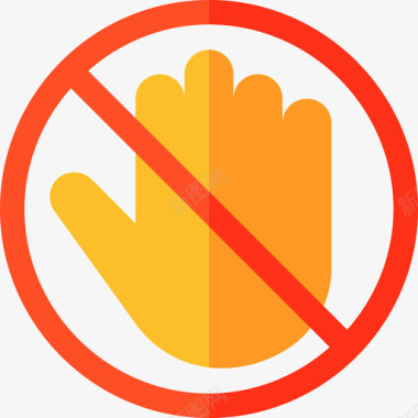 请勿触摸信号和禁止3平面图标图标