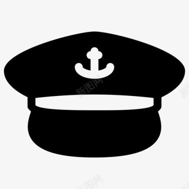 船长帽军官水手图标图标