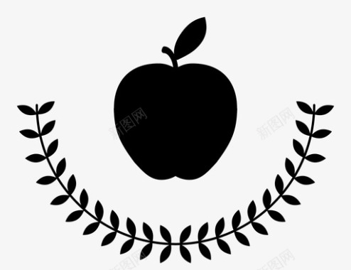 高级食品苹果认证图标图标