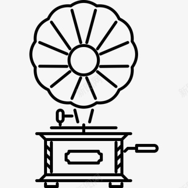 立省30留声机音乐30线性图标图标