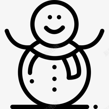 雪人寒假3线性图标图标