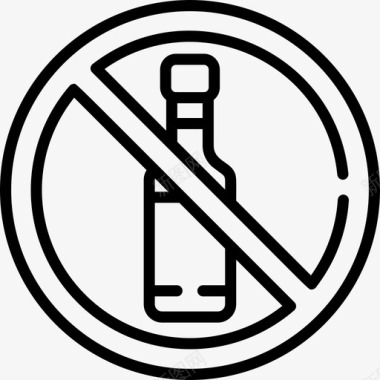 不准不准喝酒信号4直线图标图标