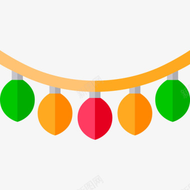 圣诞装饰植物灯圣诞装饰品2扁平图标图标