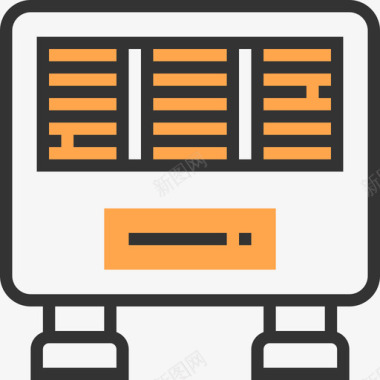 壁炉柜子加热器加热器和壁炉黄色阴影图标图标