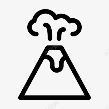 火山灾难喷发图标图标