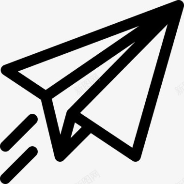 纸飞机邮件5直线图标图标