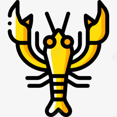 龙虾美食7黄色图标图标