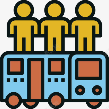 公交旅游交通线路颜色图标图标