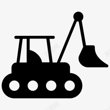 机械履带式挖掘机起重机挖掘机液压挖掘机图标图标