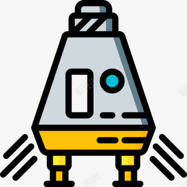 热能太空舱月球舱54号太空舱线性颜色图标图标