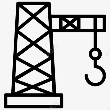 机械标志图片塔式起重机建筑起重机起重机图标图标