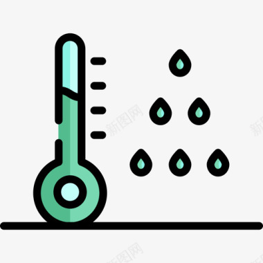 双金属温度计温度计天气73线性颜色图标图标