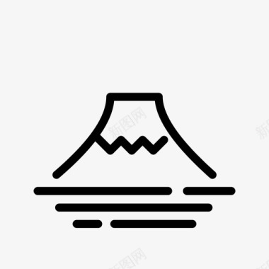 火山火山岛屿熔岩图标图标