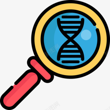 频率调查Dna犯罪调查4线状颜色图标图标