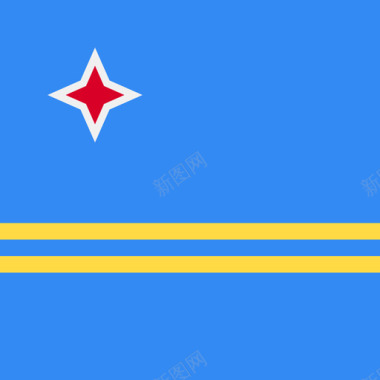 乡村阿鲁巴方形乡村简单旗帜图标图标