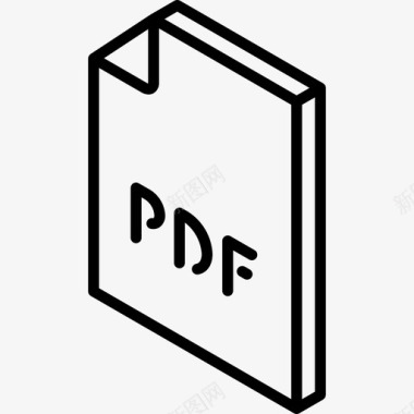 pdf模板Pdf文件夹和文件3线性图标图标