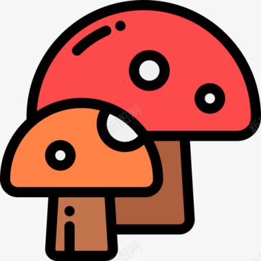 蘑菇野生动物16线形颜色图标图标
