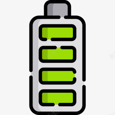 环保标志设计电池环保52线性颜色图标图标