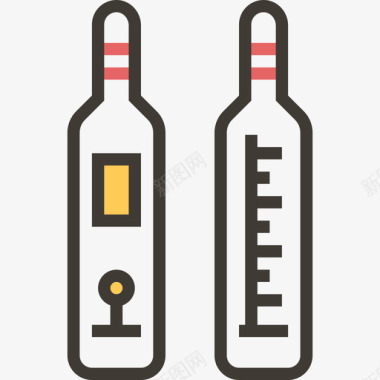 双金属温度计温度计药房2黄影图标图标