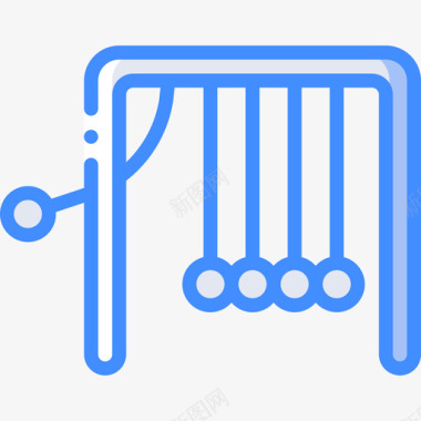 蓝色的6牛顿摇篮能量与能量6蓝色图标图标